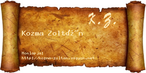 Kozma Zoltán névjegykártya