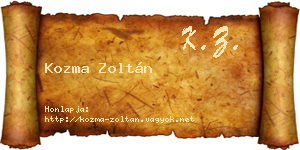 Kozma Zoltán névjegykártya